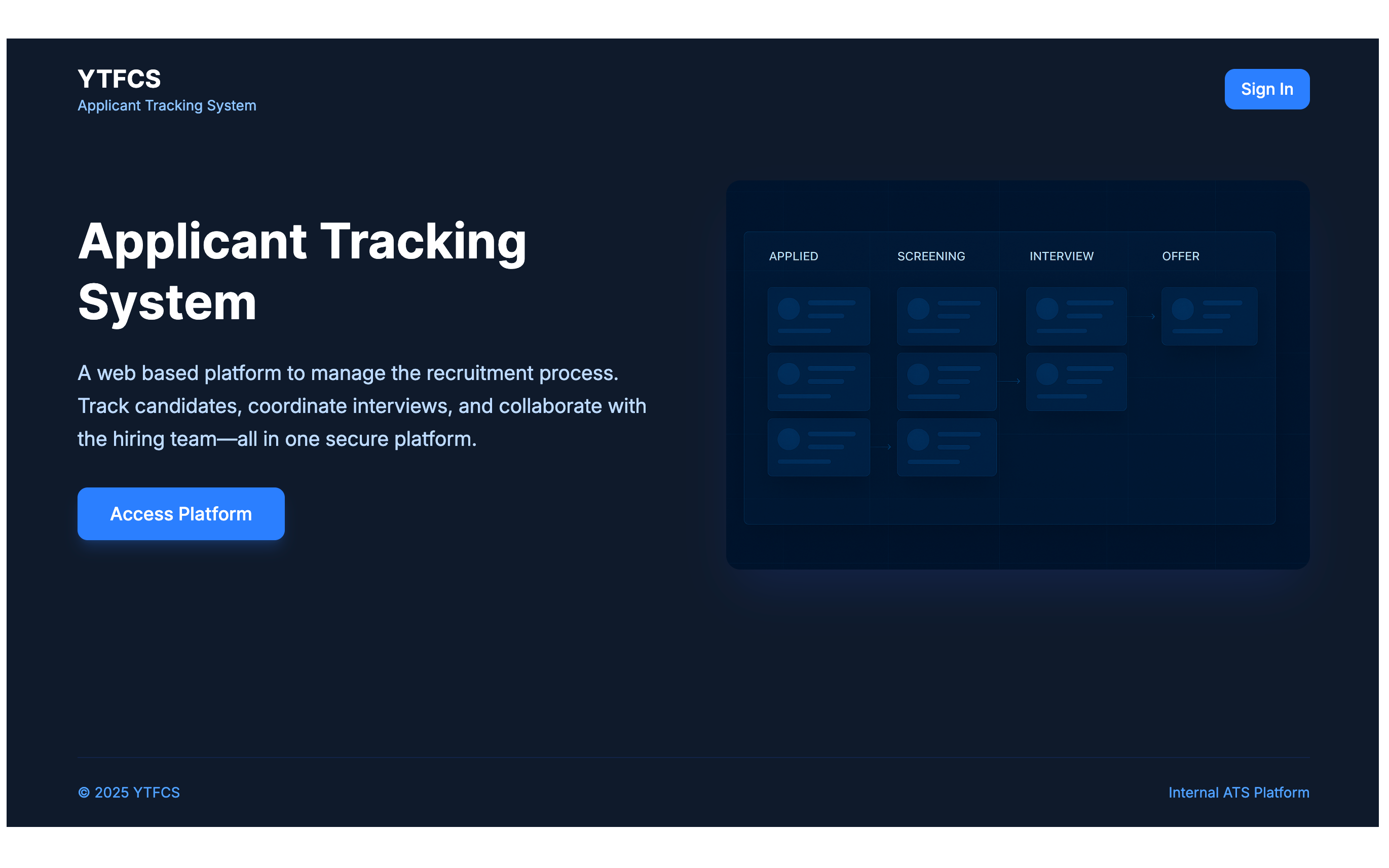 ATS (Applicant Tracking System) view 1